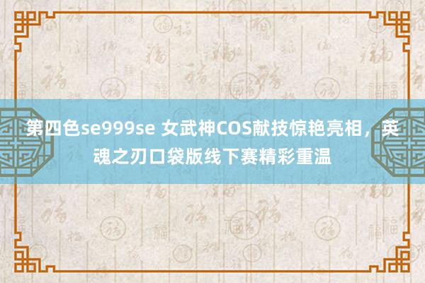 第四色se999se 女武神COS献技惊艳亮相，英魂之刃口袋版线下赛精彩重温