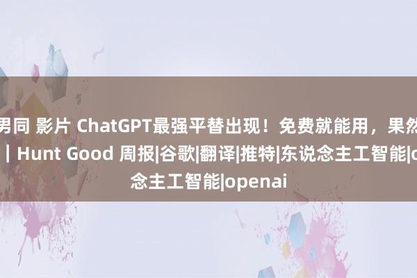 男同 影片 ChatGPT最强平替出现！免费就能用，果然太香了｜Hunt Good 周报|谷歌|翻译|推特|东说念主工智能|openai