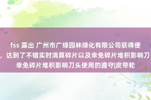 fss 露出 广州市广绿园林绿化有限公司获得便携式树枝闹翻机专利，达到了不错实时清算碎片以及幸免碎片堆积影响刀头使用的遵守|皮带轮